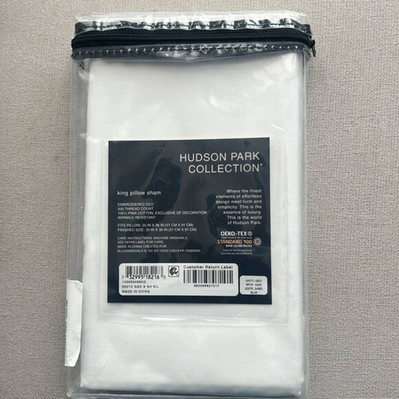 X2 Hudson Park Collection Embroidered Geo King Sham in White/Silver, $155/each - Picture 5 of 8